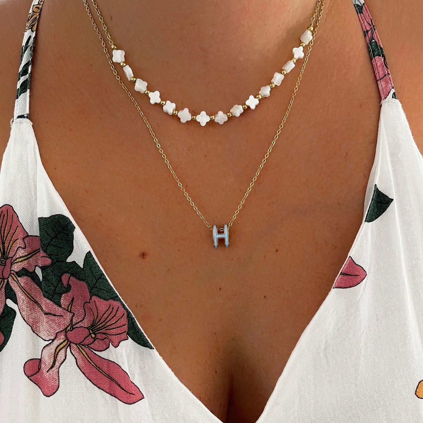 Collier H turquoise