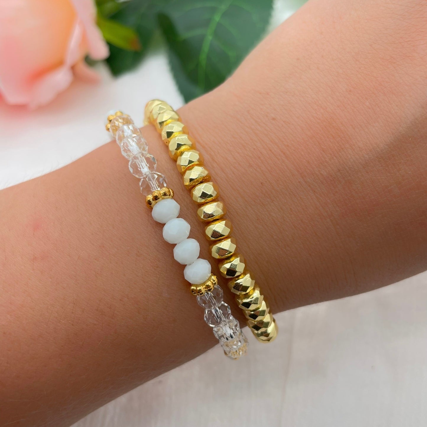 Bracelet perles blanc