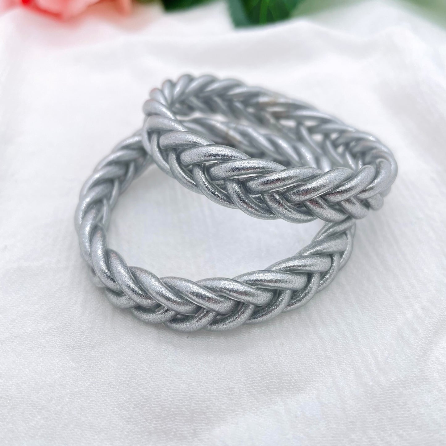 Jonc Bouddhiste tressé argent enfant