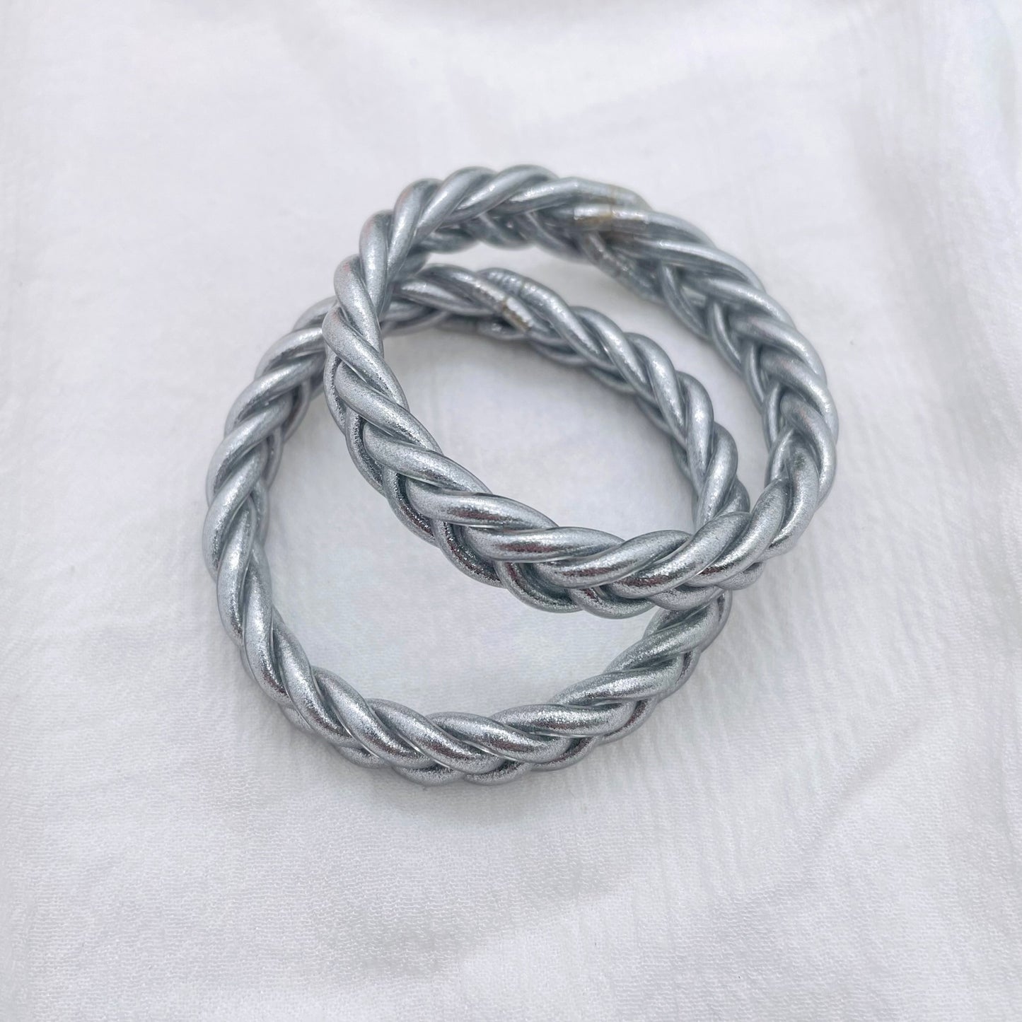 Jonc Bouddhiste tressé argent enfant