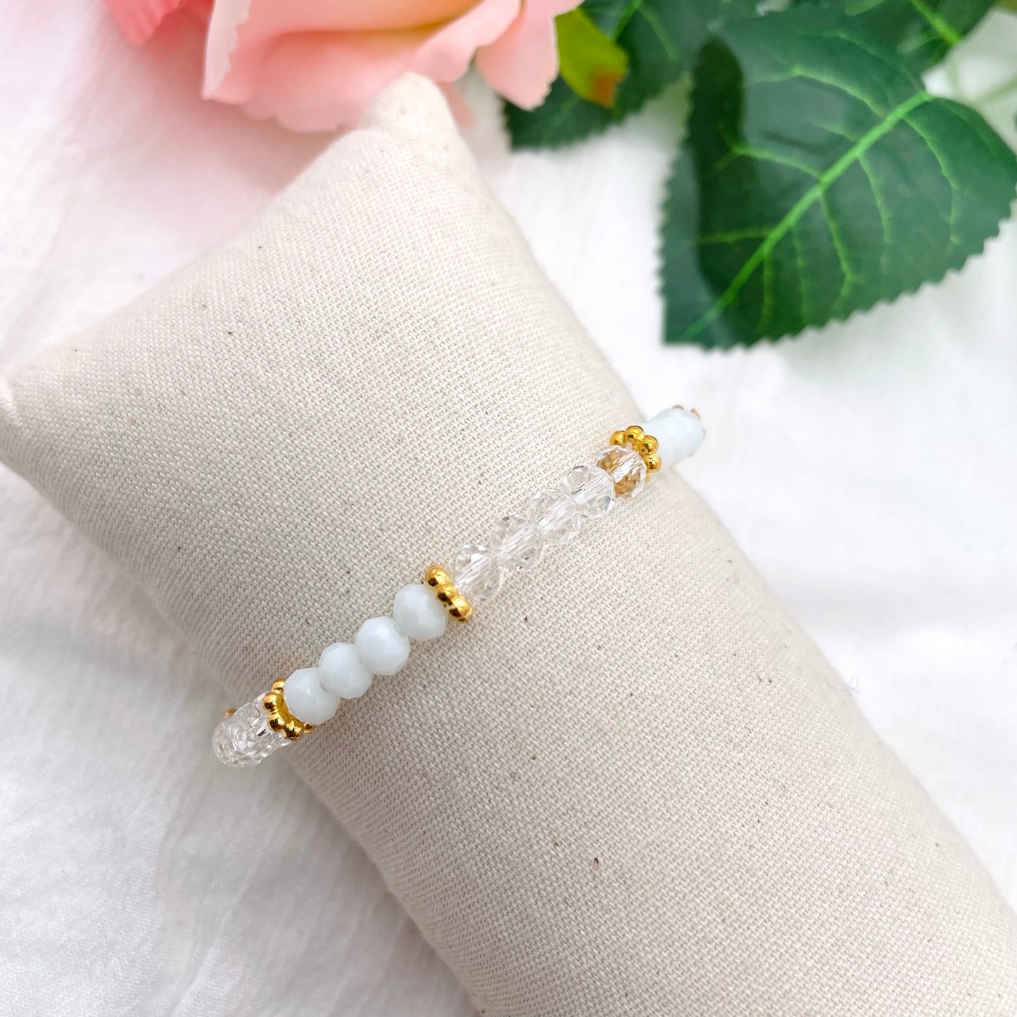 Bracelet perles blanc