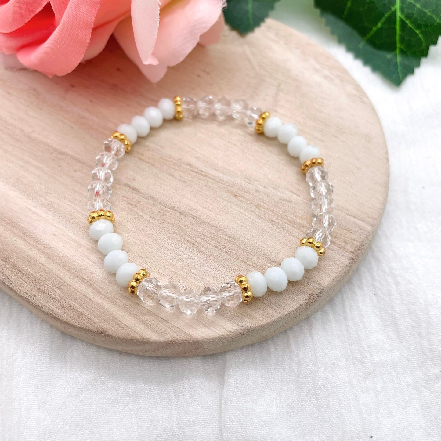 Bracelet perles blanc