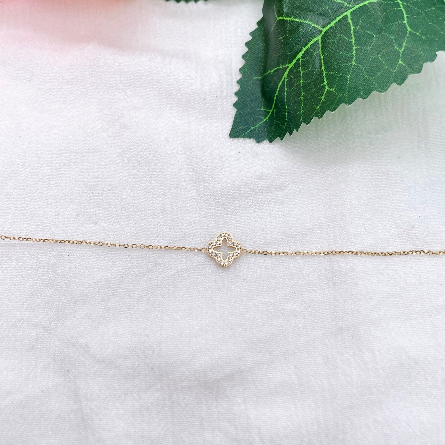 Bracelet Trèfle strass
