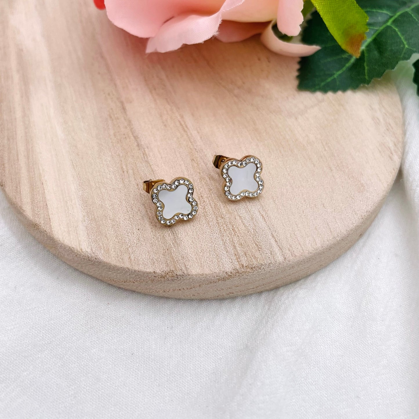 Boucles d'oreilles puce Trèfle Siena
