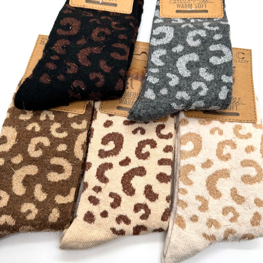 Chaussettes laine – Léopard