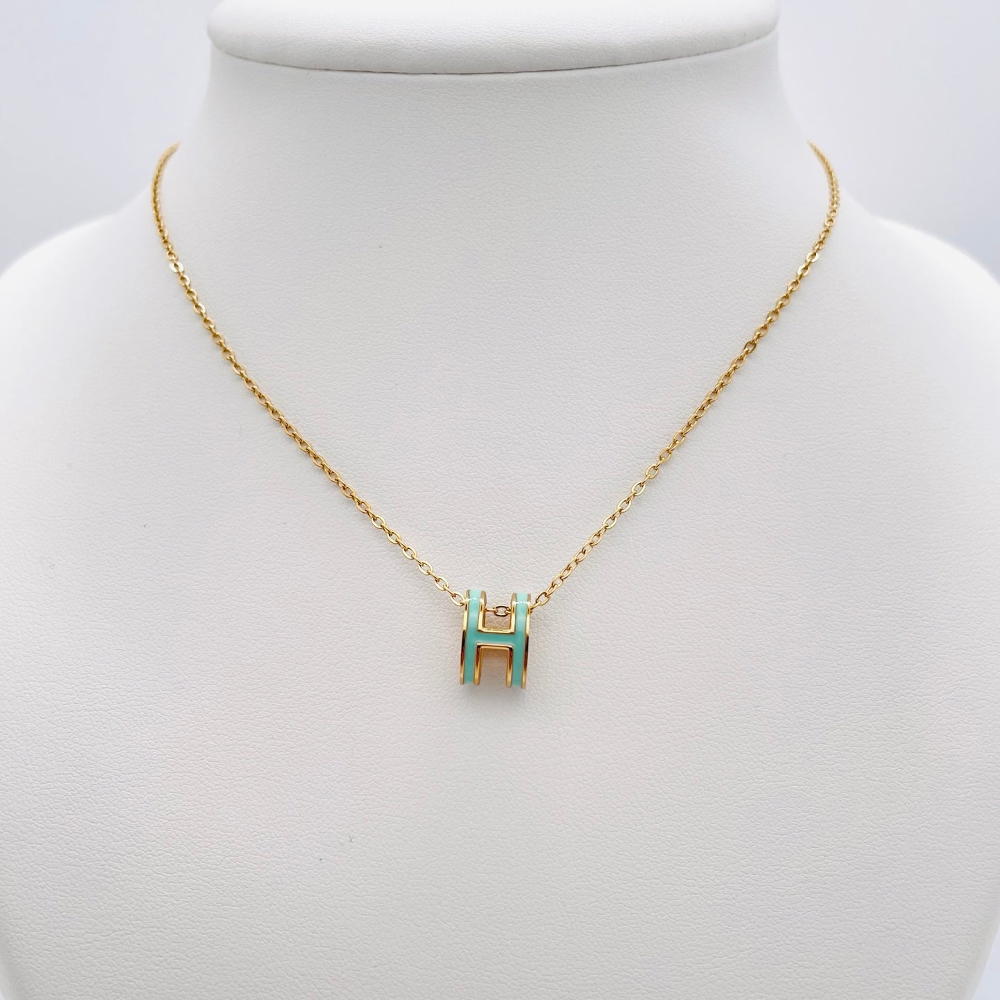 Collier H turquoise