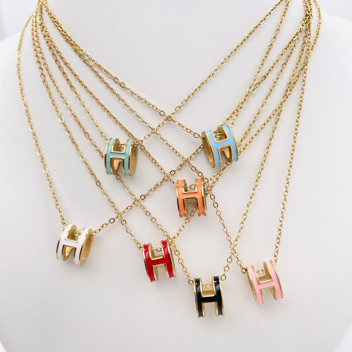 Collier H turquoise