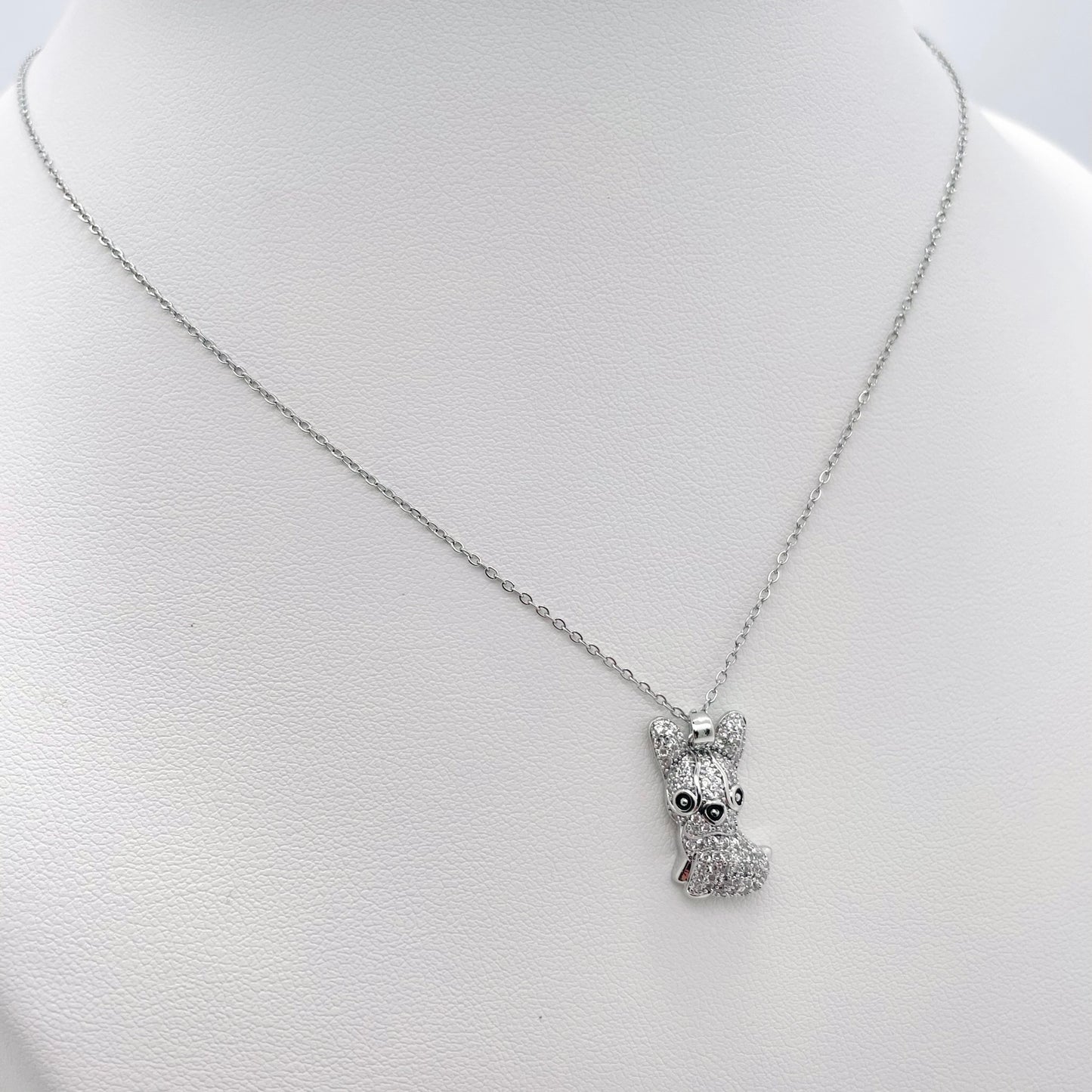 Collier Bulldog argenté