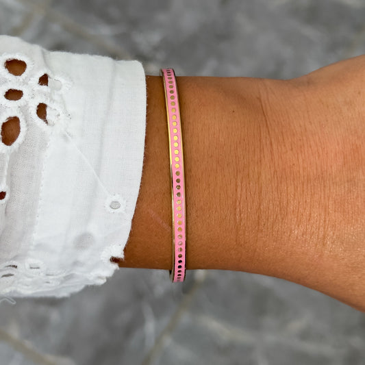 Bracelet Jonc Design Rose - Ronds Fin