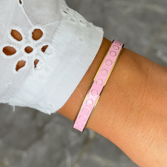 Bracelet Jonc Design Rose - Ronds