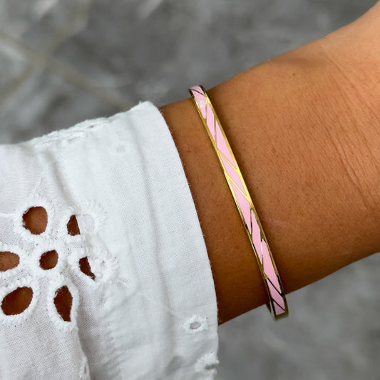 Bracelet Jonc Design Rose - Ligne Fin