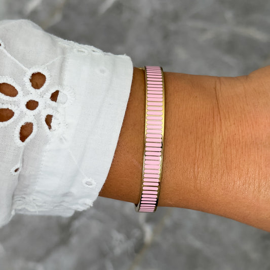 Bracelet Jonc Design Rose - Rayures