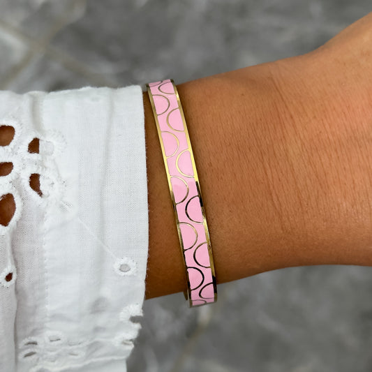 Bracelet Jonc Design Rose - Demi Cercle