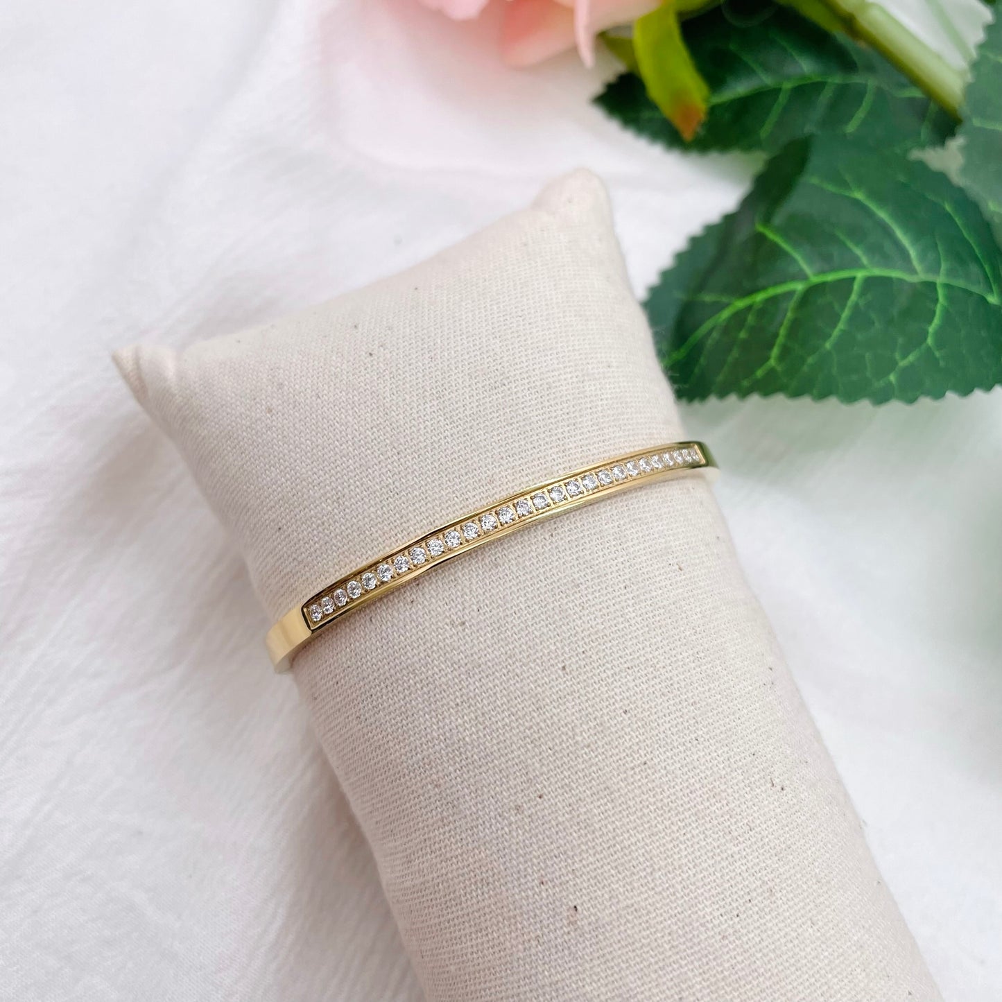 Bracelet jonc Strass doré