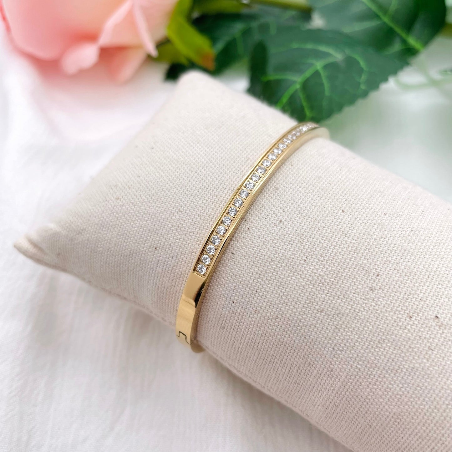 Bracelet jonc Strass doré