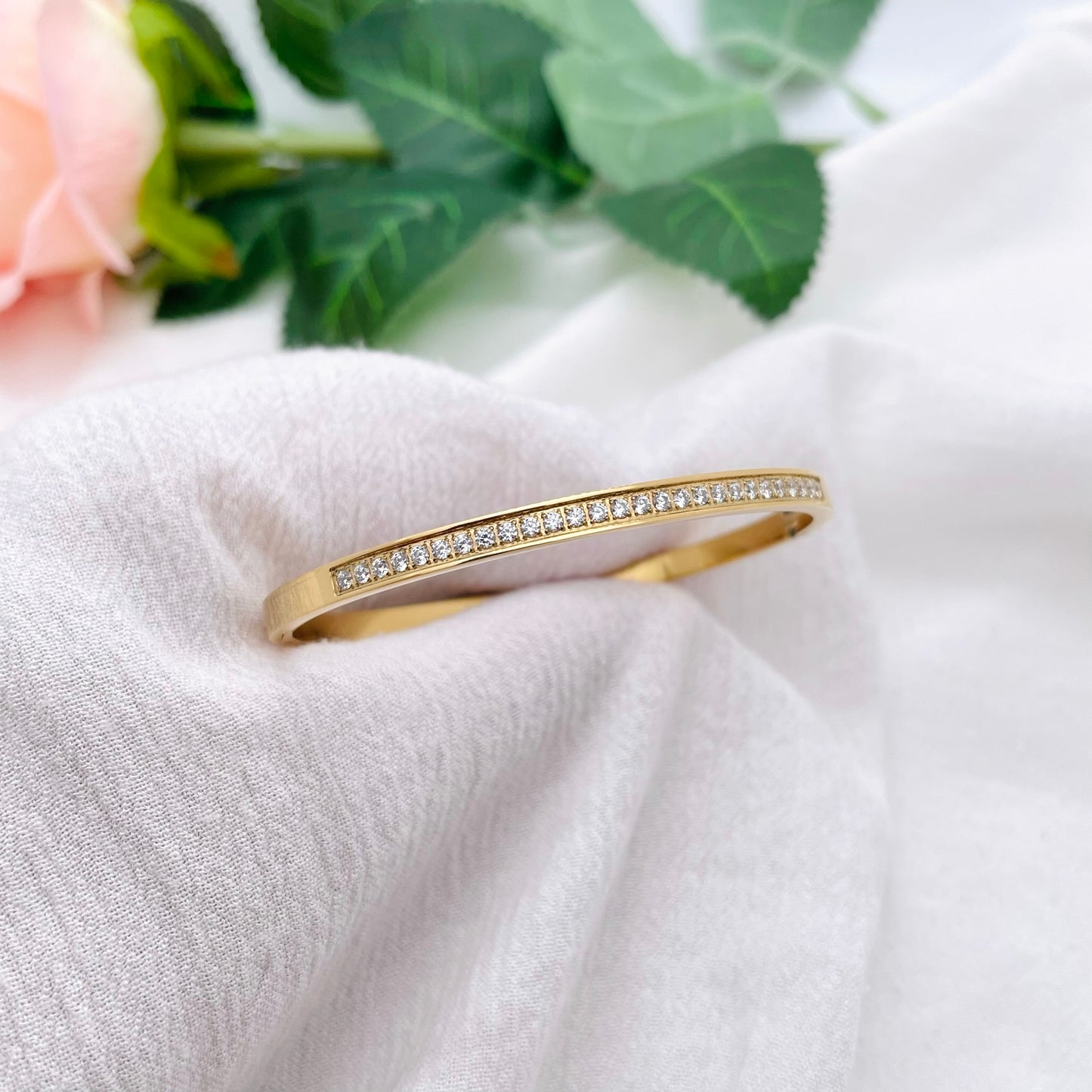 Bracelet jonc Strass doré