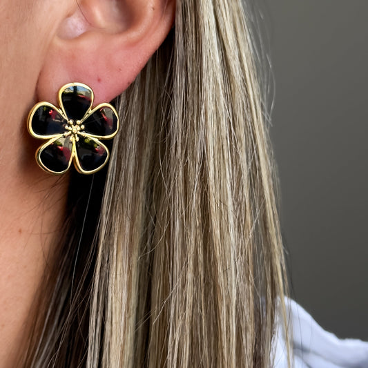 Boucles d'oreilles Janna noir