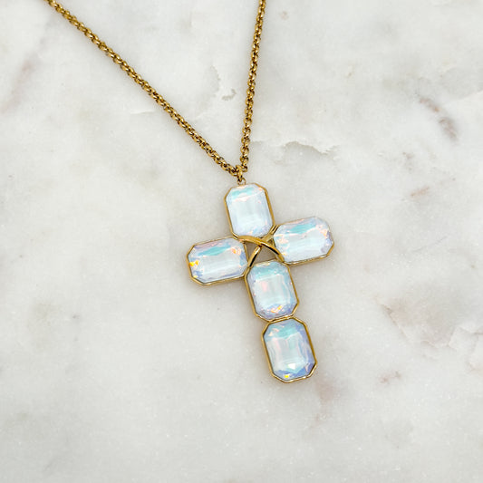 Collier Aurora Blanc Opalescent