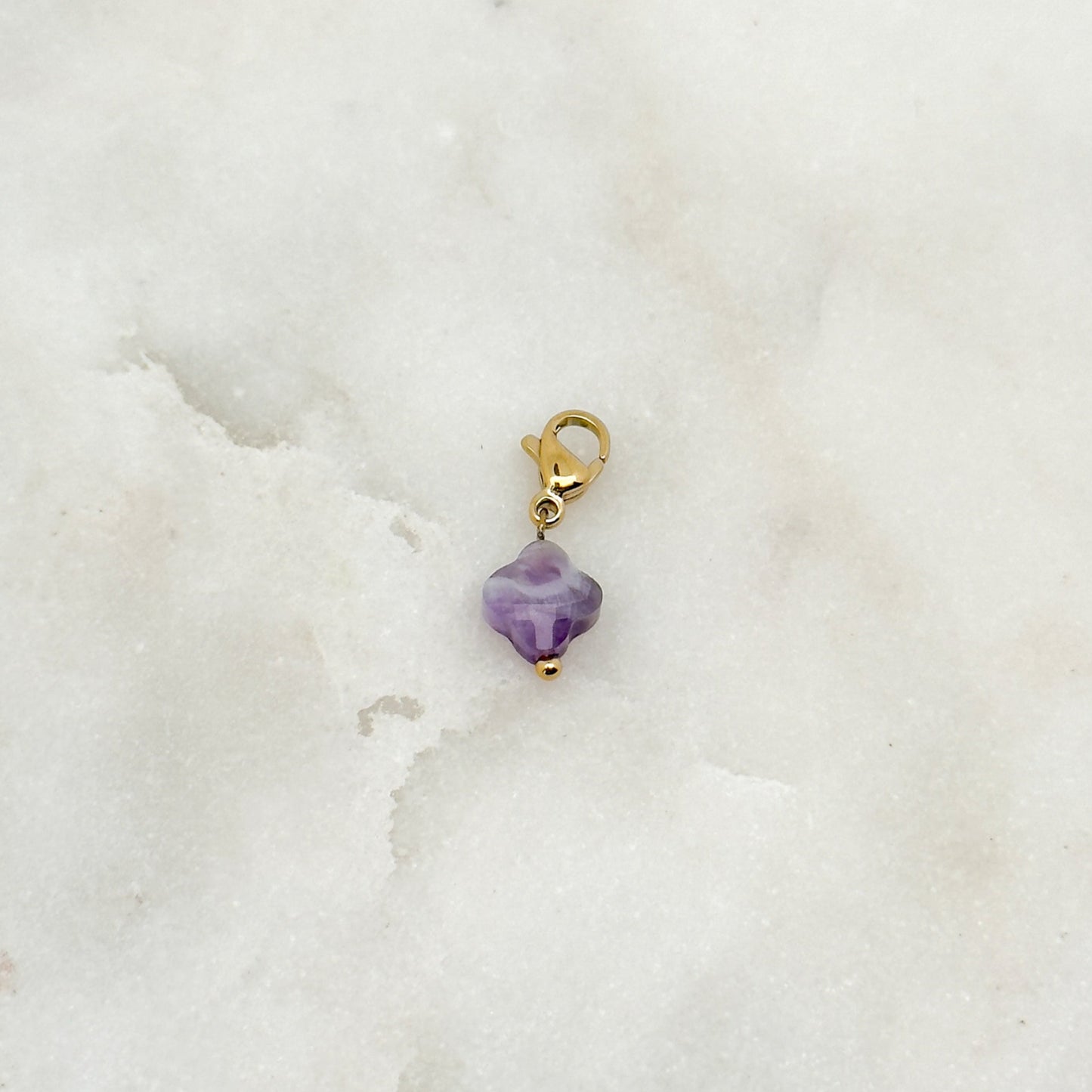 Charm Trèfle Violet Améthyste