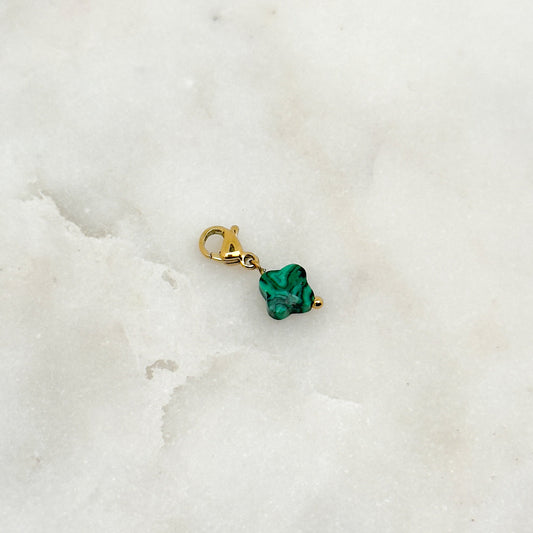 Charm Trèfle Vert Malachite