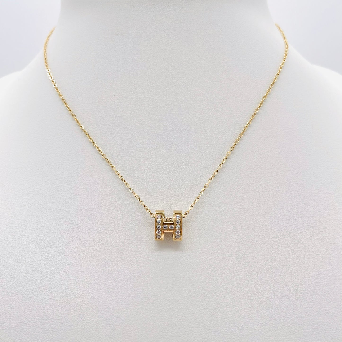 Collier H strass