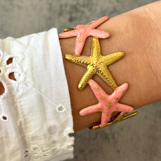 Bracelet Jonc étoile de mer rose