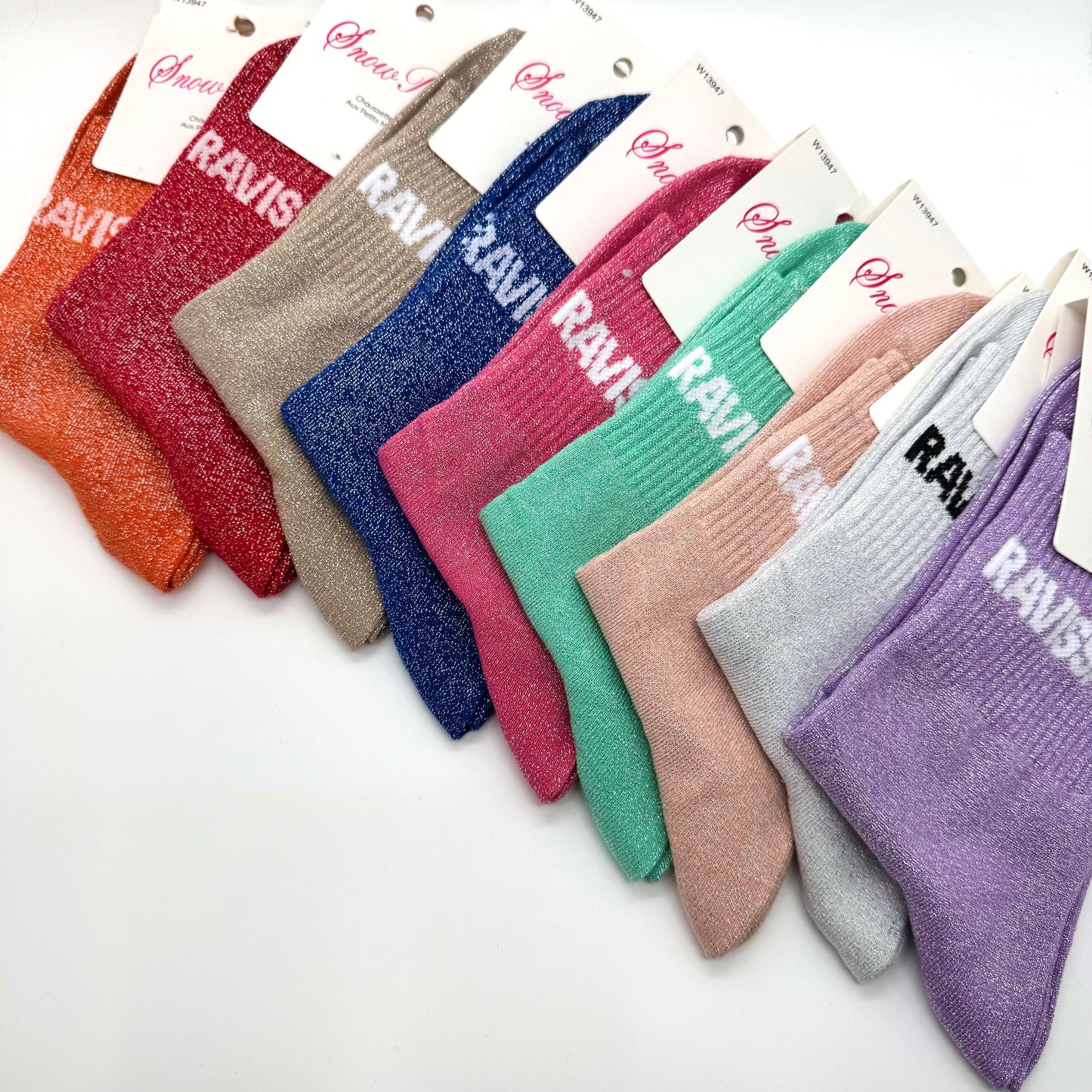 Chaussettes à Paillettes à Message " Ravissante "