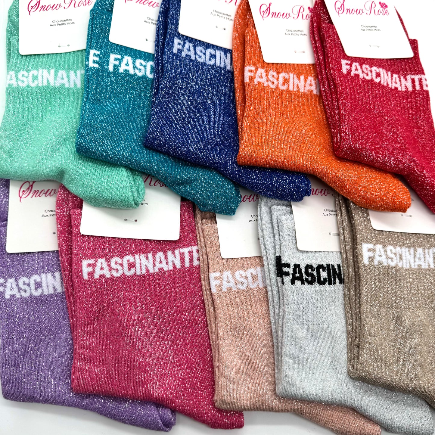 Chaussettes à Paillettes à Message " Fascinante "