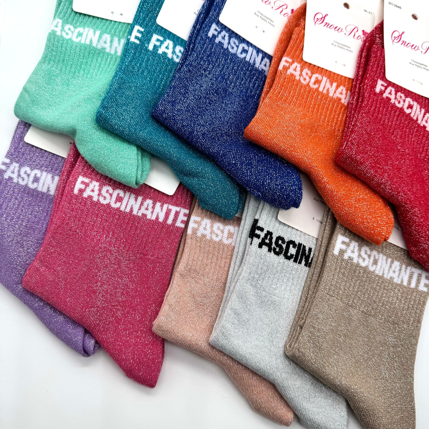Chaussettes à Paillettes à Message " Fascinante "