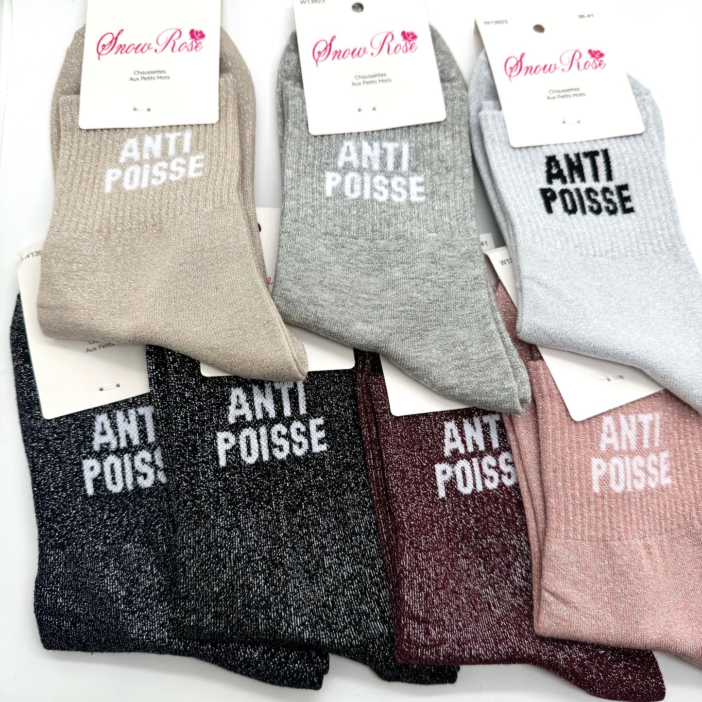 Chaussettes à Paillettes à Message "Anti Poisse"