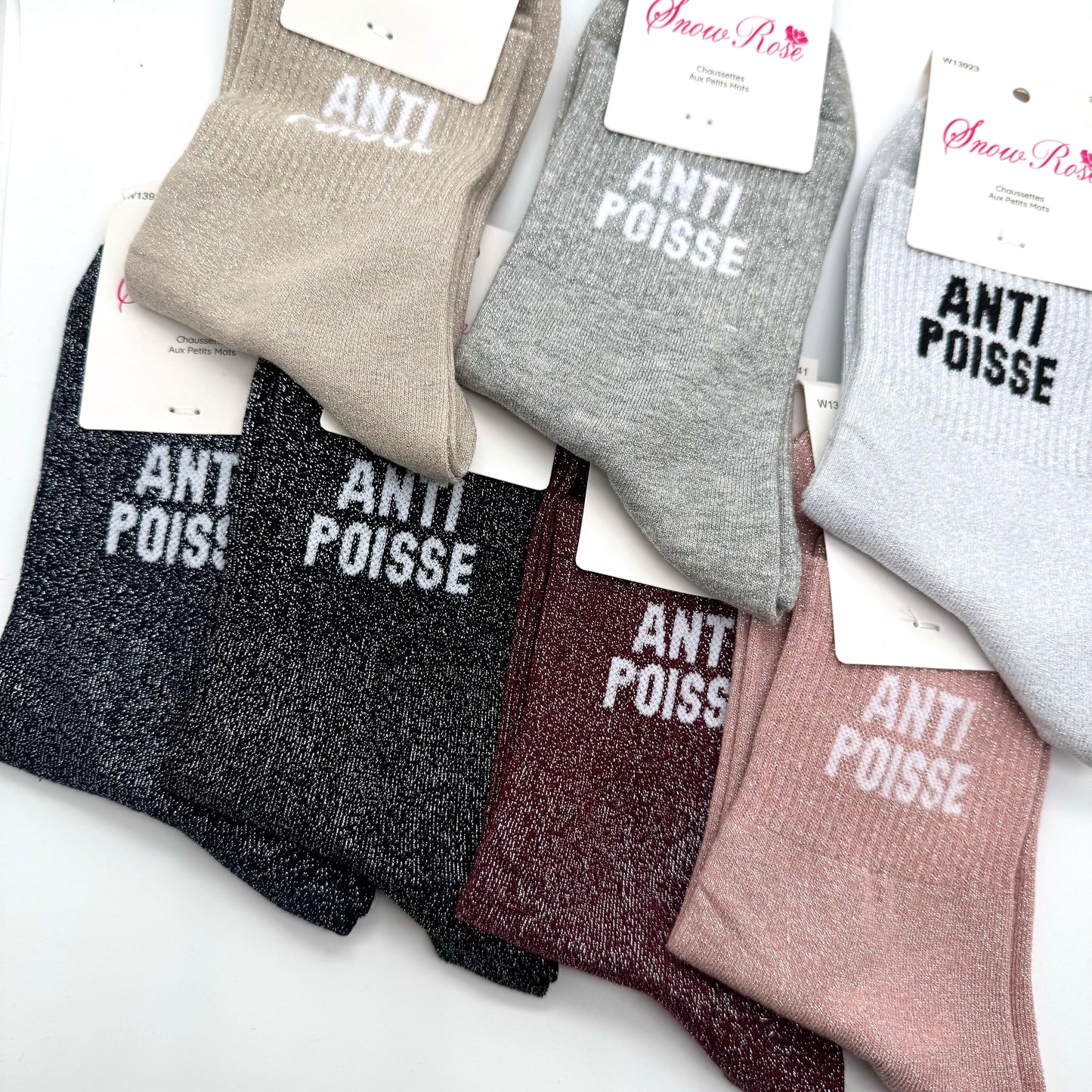 Chaussettes à Paillettes à Message "Anti Poisse"