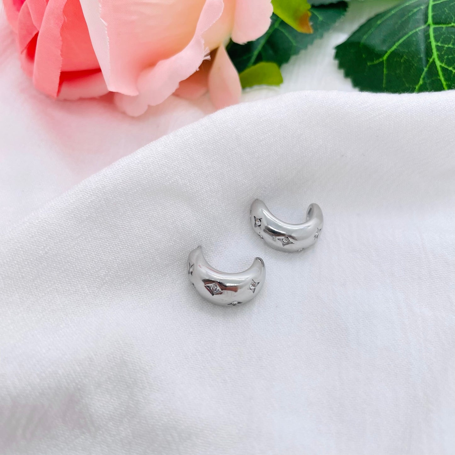Boucles d'oreilles Galaxie argenté