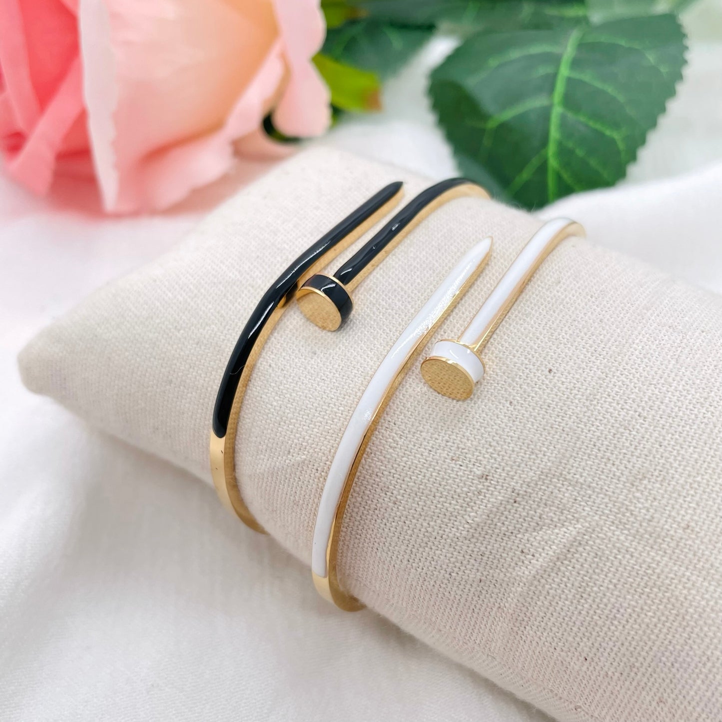 Bracelet jonc Clou bicolore