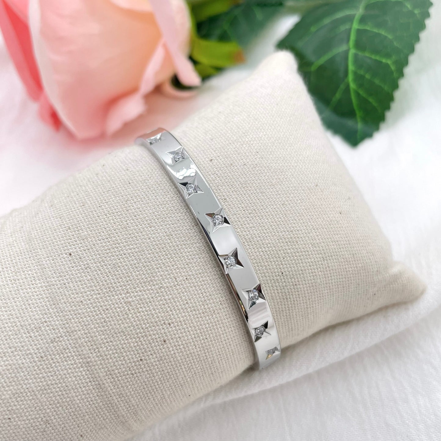 Bracelet jonc Galaxie argenté