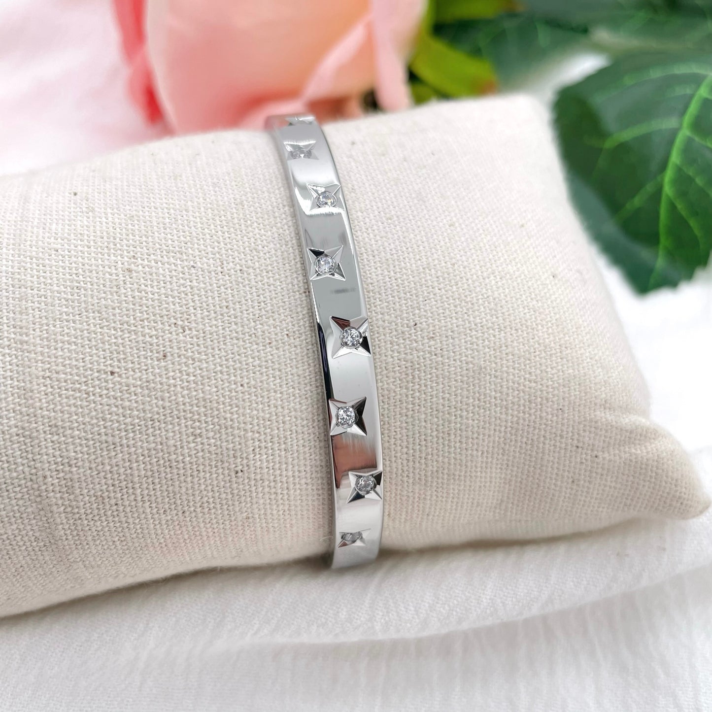 Bracelet jonc Galaxie argenté