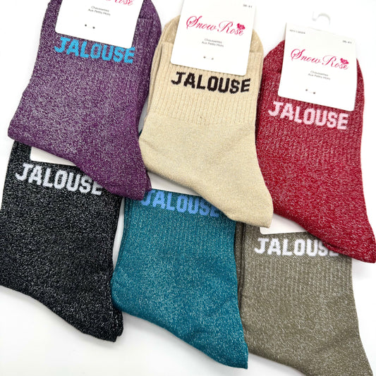 Chaussettes à Paillettes à Message " Jalouse "