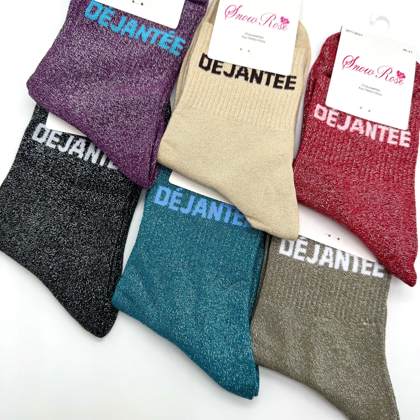 Chaussettes à Paillettes à Message " Déjantée "