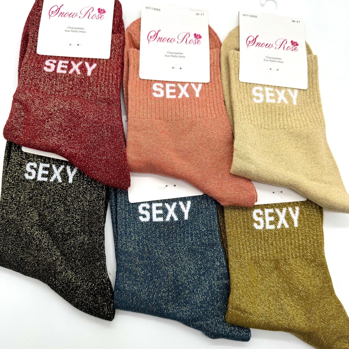 Chaussettes à Paillettes à Message " Sexy "