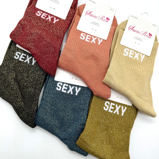 Chaussettes à Paillettes à Message " Sexy "