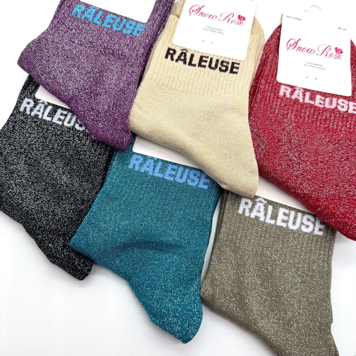 Chaussettes à Paillettes à Message " Râleuse "