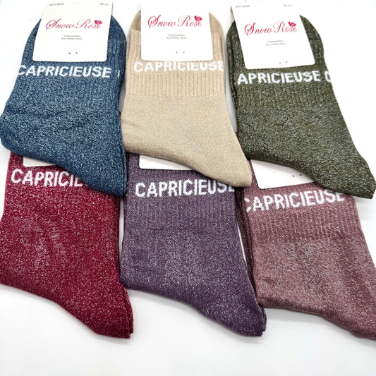 Chaussettes à Paillettes à Message " Capricieuse "