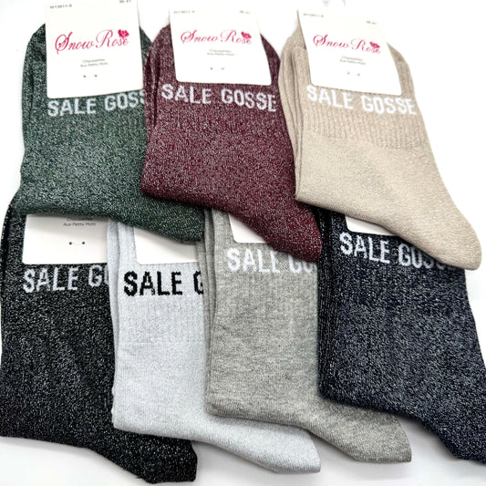 Chaussettes à Paillettes à Message " Sale gosse "