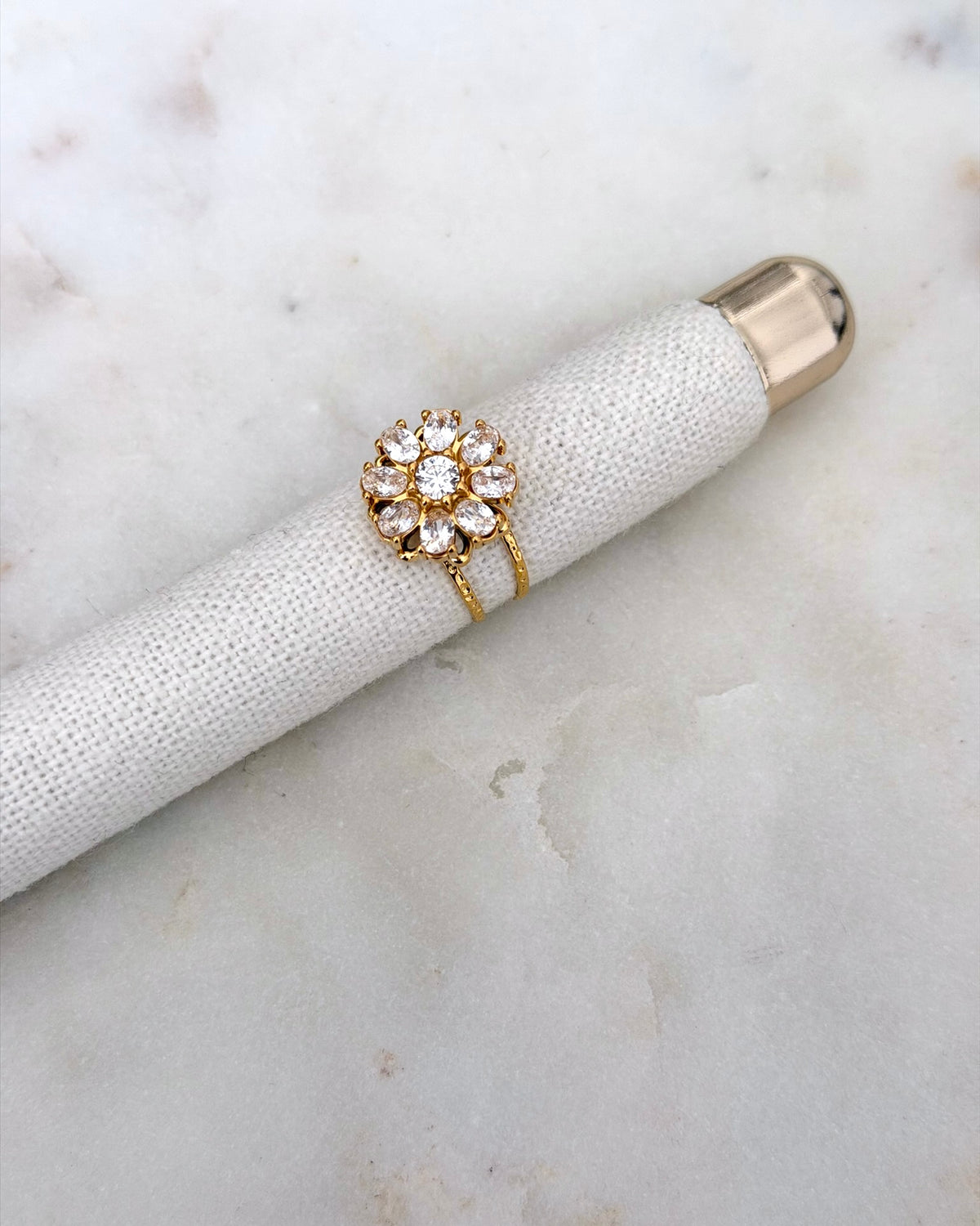 Bague anti stress Fleur Blanc