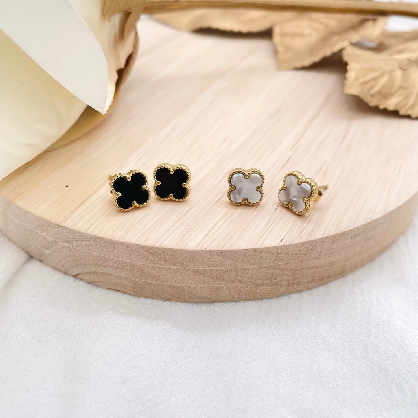 Boucles d'oreilles puce Trèfle