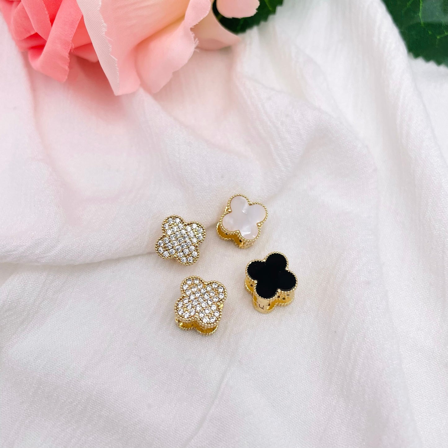 Boucles D'oreilles Trèfle double face