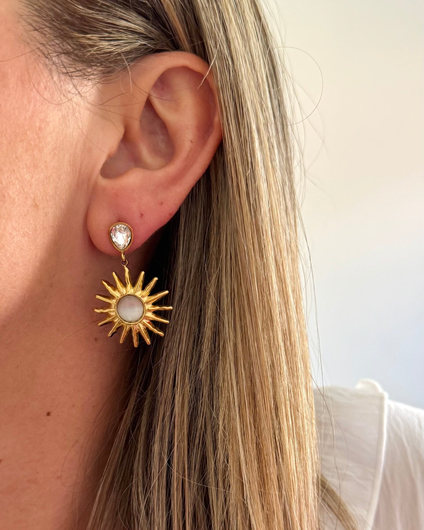 Boucles d'oreilles Sun blanc