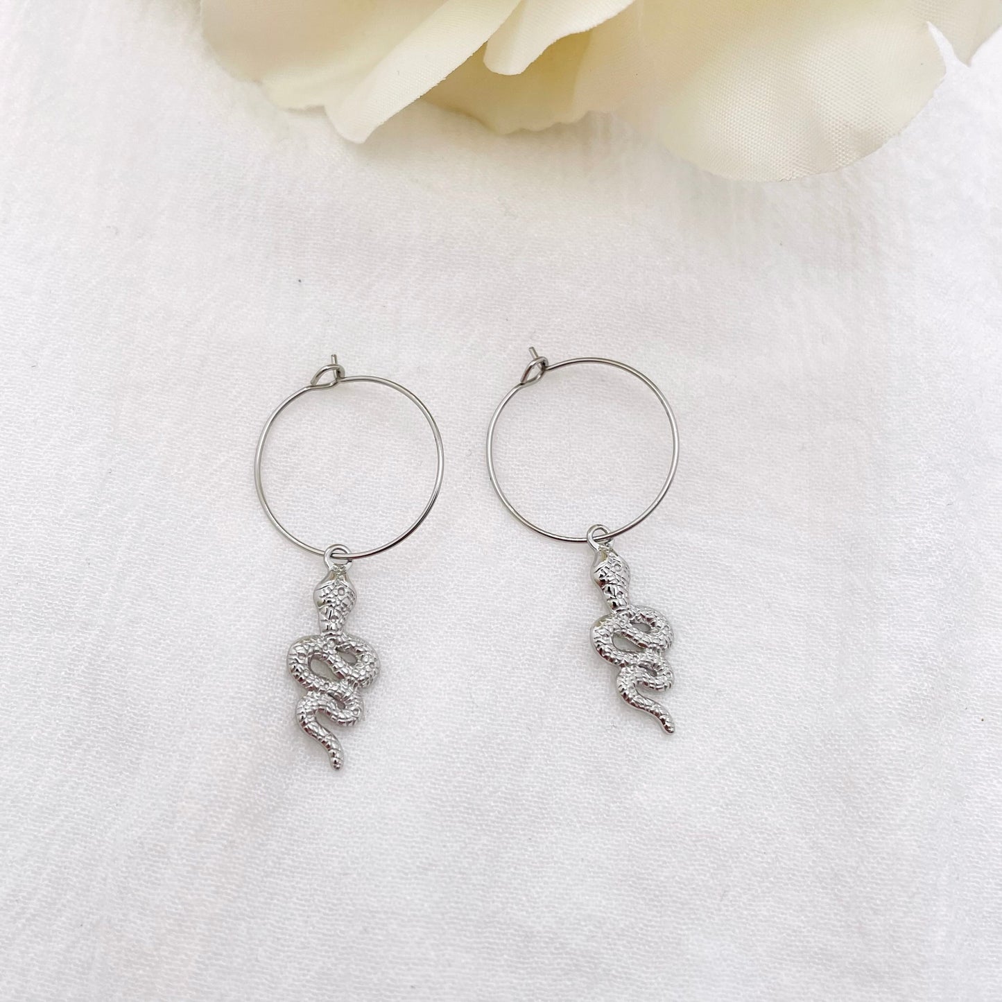 Boucles d'oreilles créoles Serpent