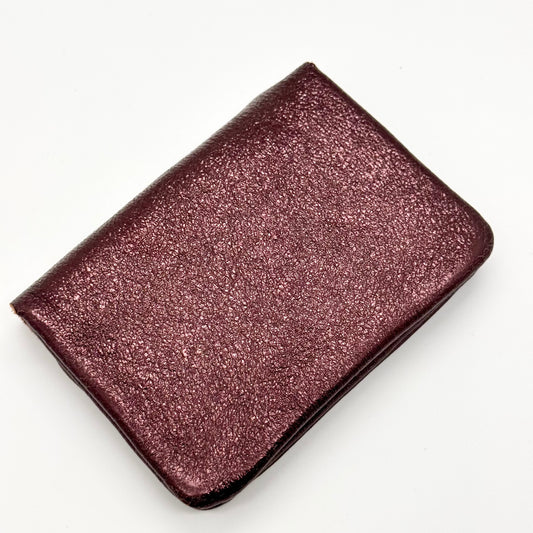 Porte-monnaie en cuir véritable irisé choco