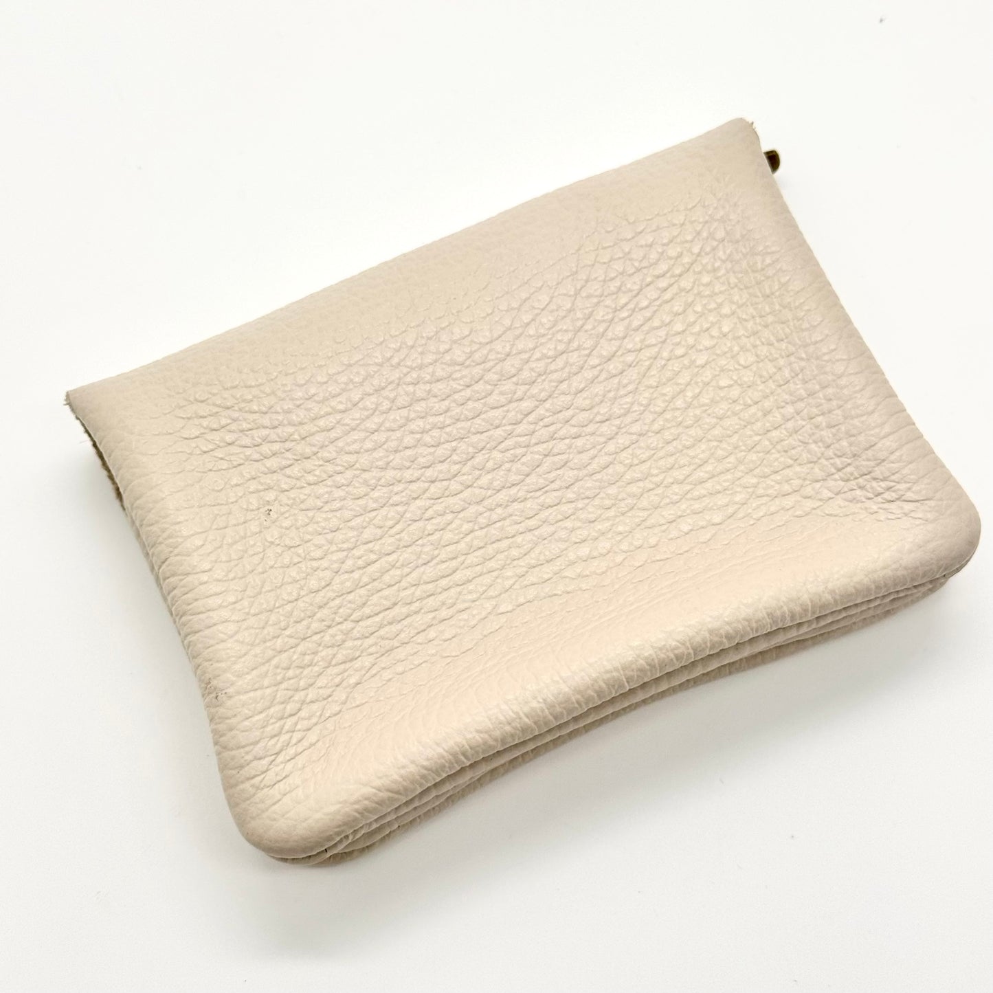 Porte-monnaie en cuir véritable beige