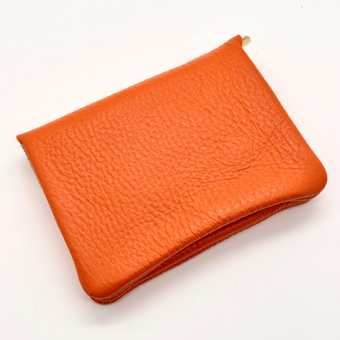 Porte-monnaie en cuir véritable orange